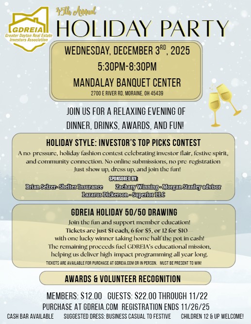 Annual Holiday Party graphic placeholder - Greater Dayton REIA