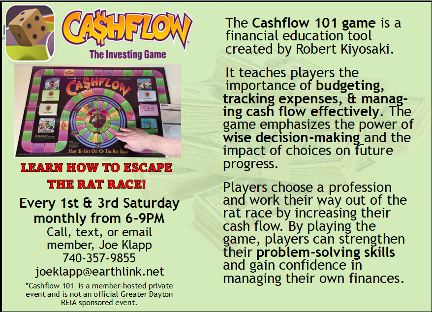 Cashflow101 hosted by GDREIA member, Joe Klapp - Escape the Rat Race!
